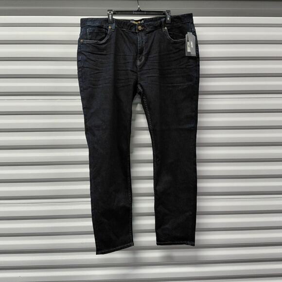 Johnny Bigg Mens 44 Aeden Slim Fit Jeans Dark Wash Stretch Denim Classic Casual - Picture 1 of 11